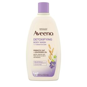 Aveeno Detoxifying Sensitive Skin Body Wash, Grapeseed Oil, 18 fl oz