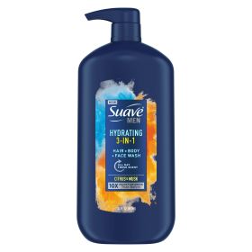 Suave Men 3 in 1 Mens Hair;  Face and Body Wash;  30 oz