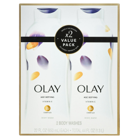 Olay Age Defying Body Wash for Women with Vitamin E, 22 fl oz, Twin Pack