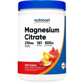 Nutricost Magnesium Citrate Supplement Powder (Fruit Punch, 500 Grams)