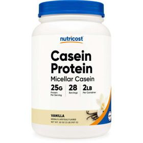 Nutricost Casein Protein Powder 2lb Vanilla - 100% Micellar Casein