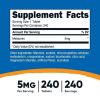 Nutricost Melatonin 5mg, 240 Fast Dissolve Tablets - Non-GMO, Gluten Free Supplement